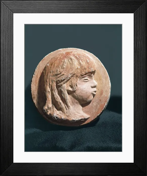 Framed Print : RENOIR, Pierre-Auguste (1841-1919). Portrait of Claude Renoir. 1900s. Baked clay relief. Relief. FRANCE. Cagnes-sur-Mer. Renoir Museum. AISA / Everett Collection**US SALES ONLY**