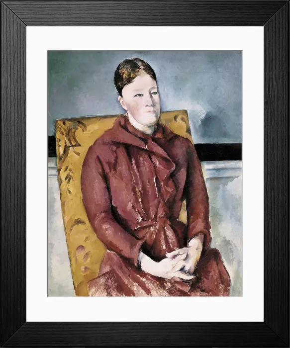 Framed Print : CEZANNE, Paul (1839-1906). Madame Cezanne in a Yellow Chair. 1893-1895. Post-Impressionism. Oil on canvas. UNITED STATES OF AMERICA. Chicago. Art Institute of Chicago