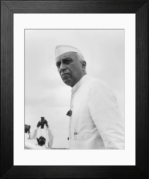 Framed Print : India's Prime Minister Jawaharlal Nehru, ca. Jan. 1955. Actor Roshan Seth portrayed Nehru in GANDHI, the 1982 film produced and directed by Richard Attenborough