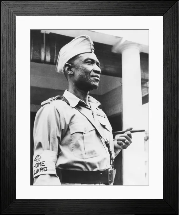Framed Print : Sir Osei Agyeman, Premph II, an Ashante chief, helped build the British West Africa militia. He wore the uniform of the militia during World War 2. Jan. 1943. (CSU_2015_11_1242)