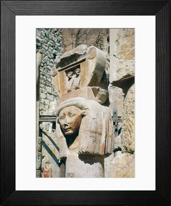 Framed Print : SENENMUT, (16th C. BC). Temple of Hatshepsut. EGYPT. QUENA. Dayr al-Bahri. Temple of Hatshepsut. Hathoric capital. Egyptian art. New Kingdom. Sculpture Framed Print : SENENMUT, (16th C. BC). Temple of Hatshepsut. EGYPT. QUENA. Dayr al-Bahri. Temple of Hatshepsut. Hathoric capital. Egyptian art. New Kingdom. Sculpture