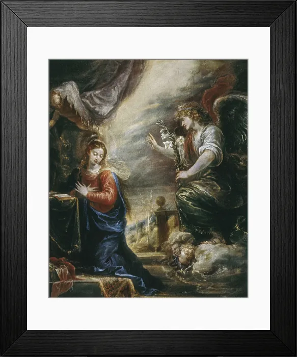 Framed Print : RIZI o RICCI, Francisco (1608-1685). The Annunciation. 1660. Baroque art. Oil on canvas. SPAIN. Madrid. Prado Museum. AISA / Everett Collection**US SALES ONLY**
