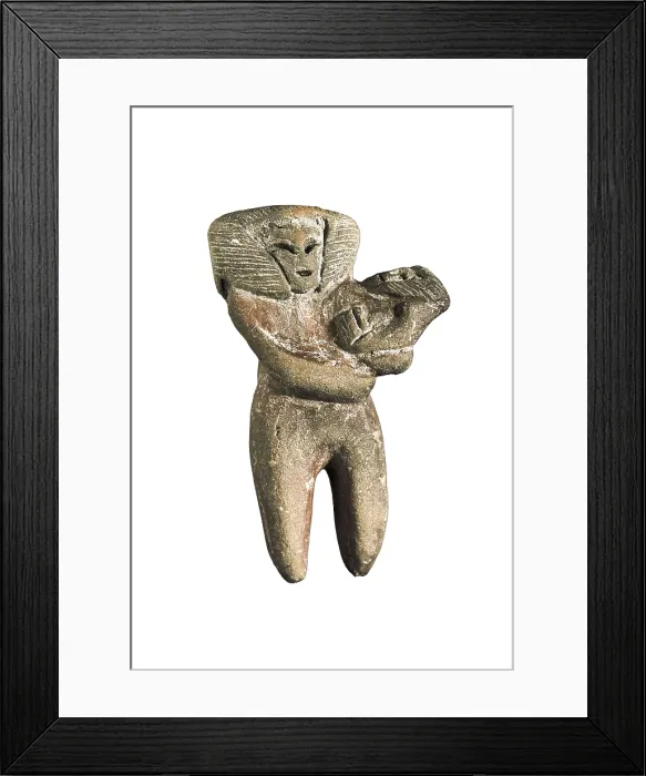 Framed Print : Venus of Valdivia. 3500 -1000 BC. Valdivia Culture. Handmoulded little statue, from Santa Elena Peninsula (Ecuador). Symbol of fertility. Pre-Columbian art. Terra-cotta