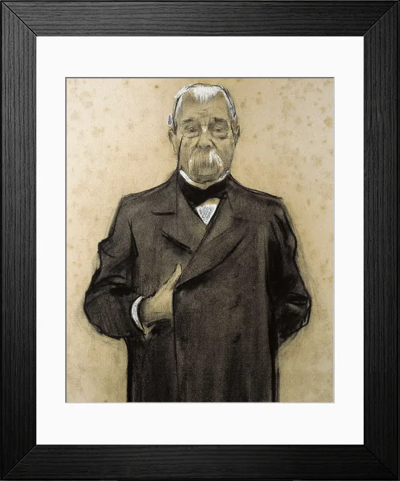 Framed Print : CASAS i CARBO, Ramn (1866-1932). Portrait of Manuel Durn y Bas. 1899 - 1905. Detail. Charcoal and pastel. Modernism. Drawing. SPAIN. Barcelona. National Art Museum of Catalonia