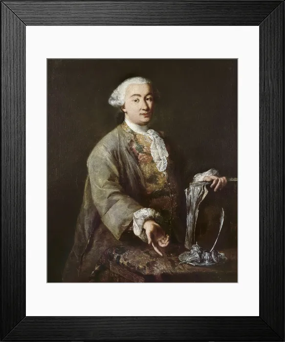 Framed Print : LONGHI, Alessandro Falca, called (1733-1813). Portrait of Carlo Goldoni. 2nd half 18th c. ITALY. Venice