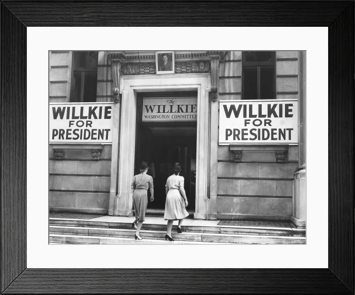 Framed Print : Willkie for President headquarters in Washington, D.C. were only three blocks from the White House. July 20, 1940. (CSU_2015_11_1404)