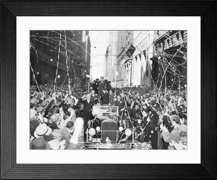 Framed Print : An ecstatic Wendell Willkie receives the cheers of 40, 000s Chicagoans, Sept. 13, 1940. Crowds filled the LaSalle Street as ticker tapes falls. (CSU_2015_11_1407) Framed Print : An ecstatic Wendell Willkie receives the cheers of 40, 000s Chicagoans, Sept. 13, 1940. Crowds filled the LaSalle Street as ticker tapes falls. (CSU_2015_11_1407)