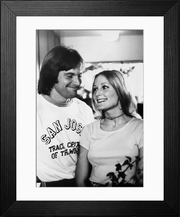 Framed Print : Bruce and Chrystie Jenner during filming of ABC sports special