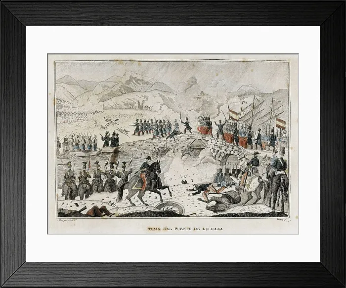 Framed Print : Spain. First Carlist War. Battle of Luchana (December 24, 1836). Etching. Private Collection. AISA / Everett Collection**US SALES ONLY**