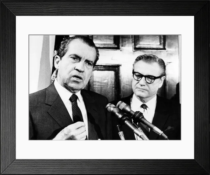 Framed Print : President Richard Nixon and Governor Nelson Rockefeller discussed the governor's gloomy assessment of Latin American relations Framed Print : President Richard Nixon and Governor Nelson Rockefeller discussed the governor's gloomy assessment of Latin American relations