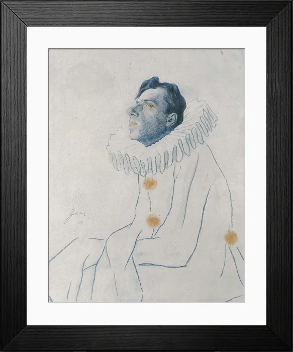 Framed Print : ULYANOV, Nikolai Pavlovich (1875-1949). Portrait of Vsevolod Meyerhold as Pierrot. beg. 20th c