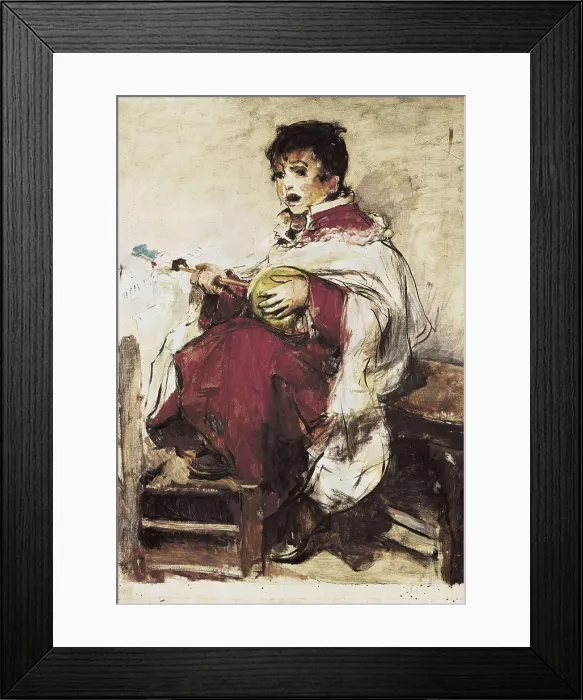 Framed Print : PINAZO CAMARLENCH, Ignacio (1849-1916). Altar Boy Playing the Zambomba. c. 1893-1895. Oil on canvas. SPAIN. Valencia. San Pio V Fine Arts Museum Framed Print : PINAZO CAMARLENCH, Ignacio (1849-1916). Altar Boy Playing the Zambomba. c. 1893-1895. Oil on canvas. SPAIN. Valencia. San Pio V Fine Arts Museum