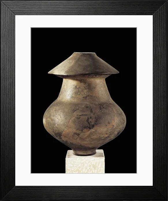 Framed Print : Funerary Urn. 9th c. BC. Campos de Urna Culture. Iron Age. Ceramics. SPAIN. Barcelona. Archaeology Museum of Catalonia. Proc: SPAIN. Terrassa. Necropolis of Can Missert