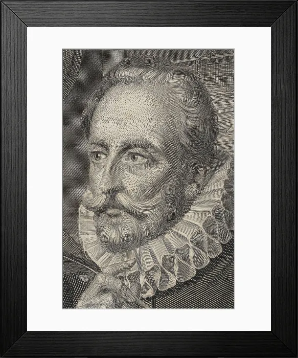 Framed Print : CERVANTES SAAVEDRA, Miguel de (1547-1616). Etching. AISA / Everett Collection**US SALES ONLY** Framed Print : CERVANTES SAAVEDRA, Miguel de (1547-1616). Etching. AISA / Everett Collection**US SALES ONLY**