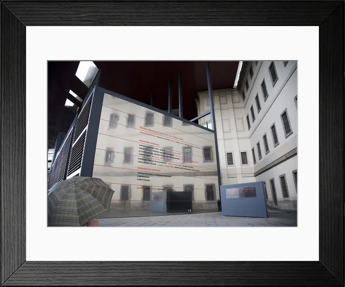 Framed Print : SPAIN. Madrid. Reina Sofia Art Centre National Museum. Enlargement of the Centro de Arte Reina Sofa, work by Jean Nouvel. Architecture