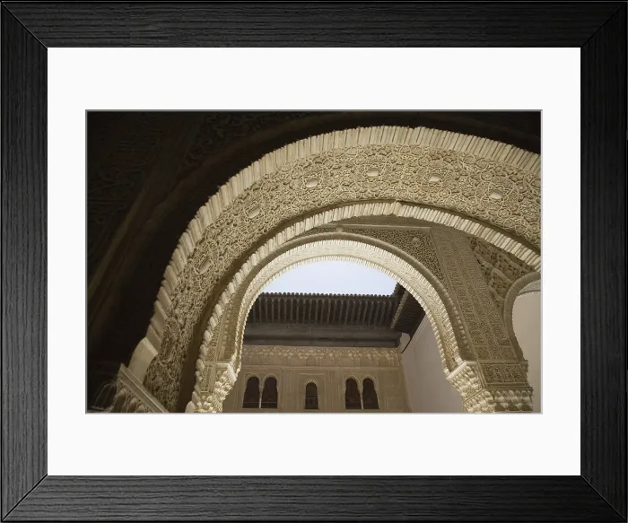Framed Print : Alhambra. SPAIN. Granada. Alhambra. Arch detail. Hispano-Moresque art. Nasrid dynasty. AISA / Everett Collection**US SALES ONLY**