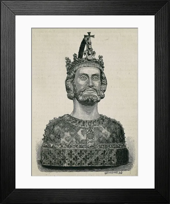Framed Print : CHARLEMAGNE or CHARLES I (742-814). Engraving reproducing Charlemagne's reliquary. Etching. AISA / Everett Collection**US SALES ONLY** Framed Print : CHARLEMAGNE or CHARLES I (742-814). Engraving reproducing Charlemagne's reliquary. Etching. AISA / Everett Collection**US SALES ONLY**