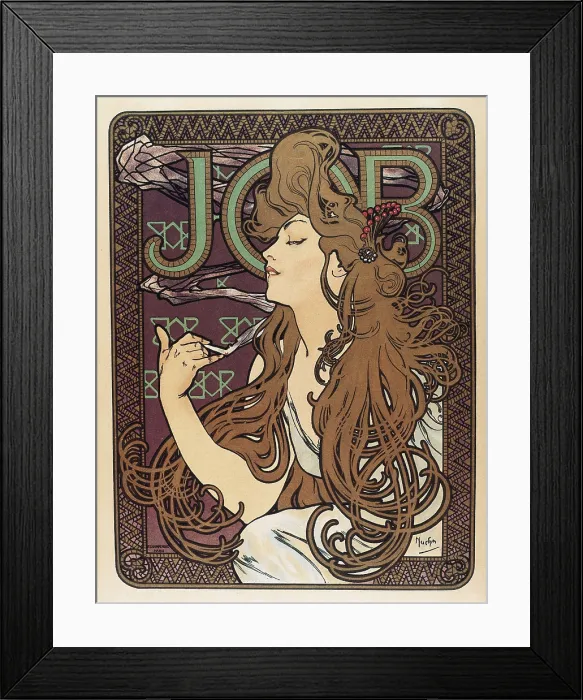 Framed Print : MUCHA, Alphonse Maria (1860-1939). Job. 1898. Poster advertising cigarette paper. Modernism. Litography. AISA / Everett Collection**US SALES ONLY** Framed Print : MUCHA, Alphonse Maria (1860-1939). Job. 1898. Poster advertising cigarette paper. Modernism. Litography. AISA / Everett Collection**US SALES ONLY**