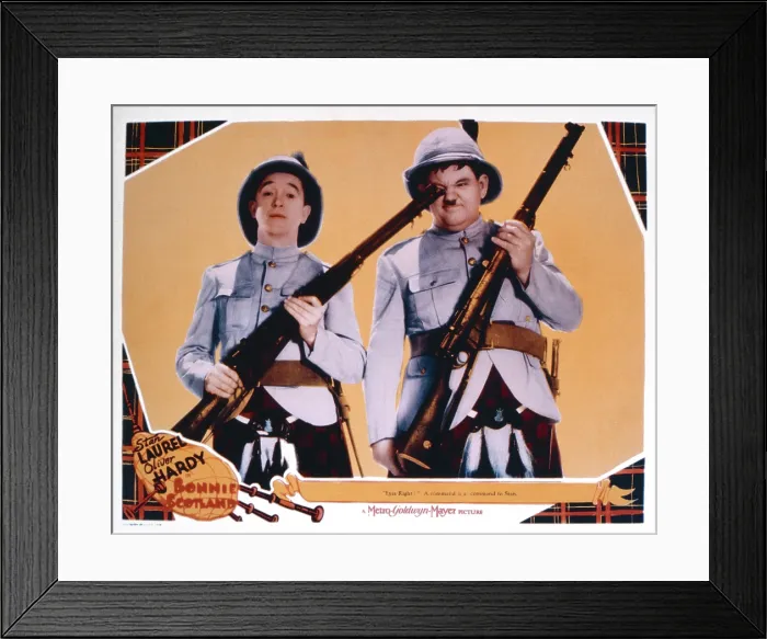 Framed Print : BONNIE SCOTLAND, US lobbycard, from left: Stan Laurel, Oliver Hardy, 1935 Framed Print : BONNIE SCOTLAND, US lobbycard, from left: Stan Laurel, Oliver Hardy, 1935