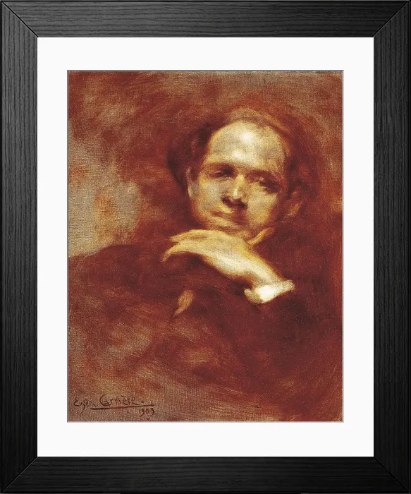 Framed Print : CARRIERE, Eugne (1849-1906). Portrait of Pau Casals. 1903. Symbolism. Oil on canvas. SPAIN. El Vendrell. Pau Casals House Museum. AISA / Everett Collection**US SALES ONLY**