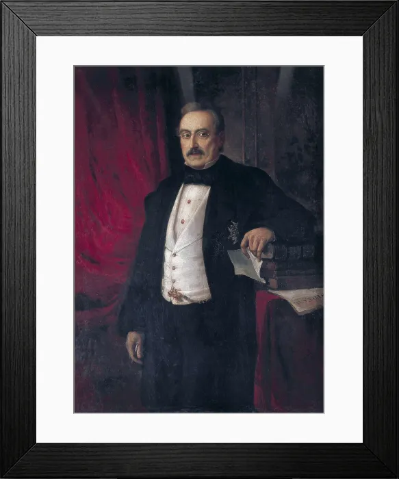 Framed Print : MARTI i ALSINA, Ramon (1826-1894). Bonaventura Carles Aribau. mid. 19th c. Oil on canvas. SPAIN. Barcelona. Gallery of Famous Catalans. Requesens Palace
