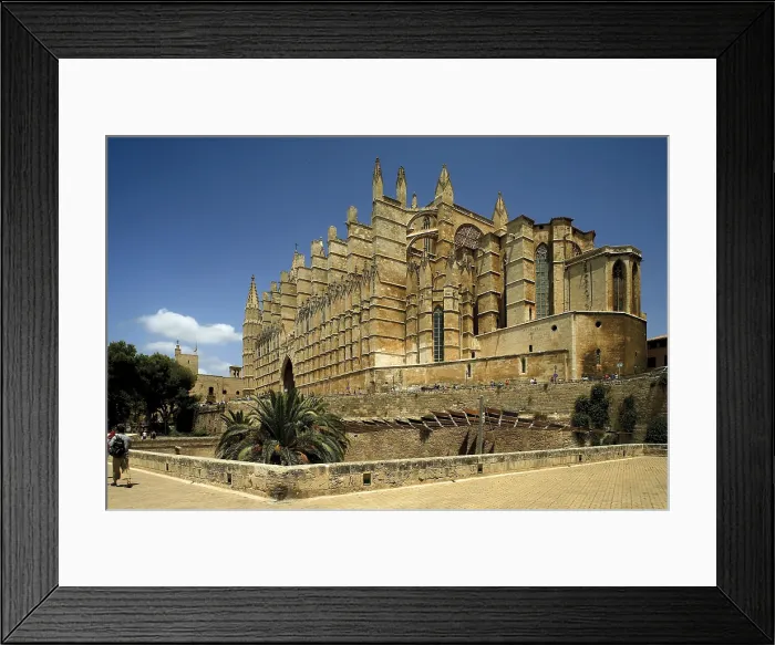 Framed Print : Palma de Majora Cathedral. ca. 1230-1613. SPAIN. BALEARES. MALLORCA. Palma de Mallorca. Cathedral of St. Mary. Outside. Gothic art. Architecture Framed Print : Palma de Majora Cathedral. ca. 1230-1613. SPAIN. BALEARES. MALLORCA. Palma de Mallorca. Cathedral of St. Mary. Outside. Gothic art. Architecture