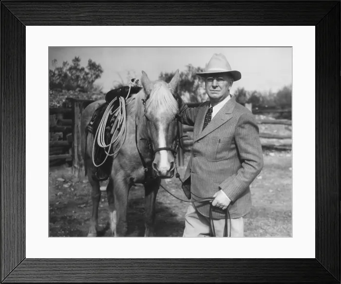 Framed Print : Col. Frank Knox, former Roughrider and World War 1 officer in 1936. He was vacationing before the Republican National Convention
