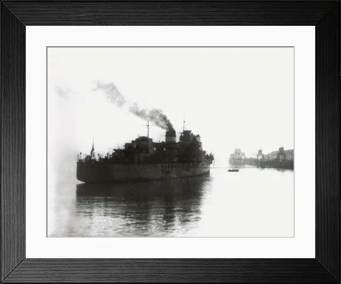 Framed Print : FALLA, Manuel de (1876-1946). The ship Minador taking to Spain the mortal remains of Manuel de Falla (1947). SPAIN. Granada. Manuel de Falla Archive
