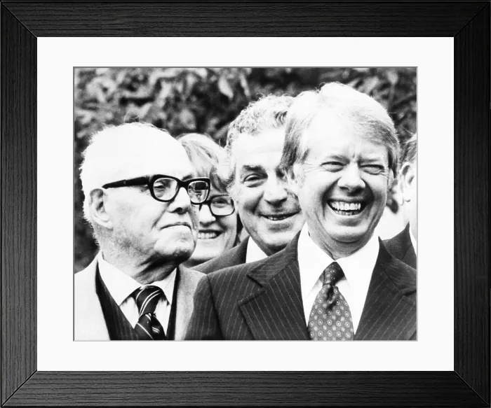 Framed Print : President Jimmy Carter and AFL-CIO President George Meany, Dec. 2, 1977. Carter signed legislation raising the minimum wage to $3.35 an hour by 1981. (CSU_2015_11_1664)