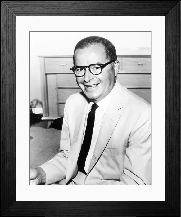 Framed Print : Parke Levy, a writer and humorist for radio and television comedies. Dec. 1960. He created the TV sit-com DECEMBER BRIDE, aired from 1954 to 1959