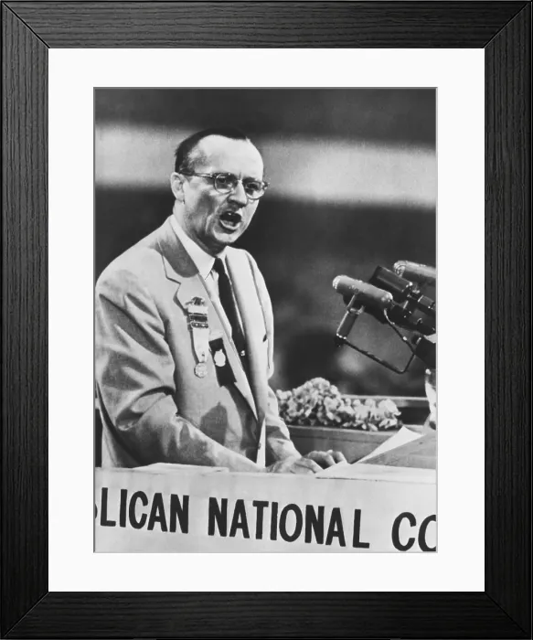 Framed Print : Sen. William Knowland nominates Gov. Earle Warren for President at GOP Convention. Chicago, 1952. The nomination went to Gen. Dwight Eisenhower. (CSU_2015_7_357) Framed Print : Sen. William Knowland nominates Gov. Earle Warren for President at GOP Convention. Chicago, 1952. The nomination went to Gen. Dwight Eisenhower. (CSU_2015_7_357)