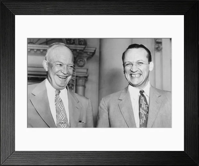Framed Print : President Eisenhower with Republican Senate Majority leader William F. Knowland of California. Aug. 6, 1953 (CSU_2015_7_361) Framed Print : President Eisenhower with Republican Senate Majority leader William F. Knowland of California. Aug. 6, 1953 (CSU_2015_7_361)