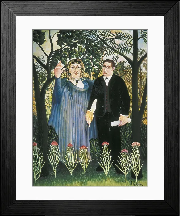 Framed Print : Rousseau, Henri (1844-1910). The Muse inspiring the Poet (Portrait of Guillaume Apollinaire and Marie Laurencin). 1909. Post-Impressionism. Oil on canvas. RUSSIA. Moscow Framed Print : Rousseau, Henri (1844-1910). The Muse inspiring the Poet (Portrait of Guillaume Apollinaire and Marie Laurencin). 1909. Post-Impressionism. Oil on canvas. RUSSIA. Moscow