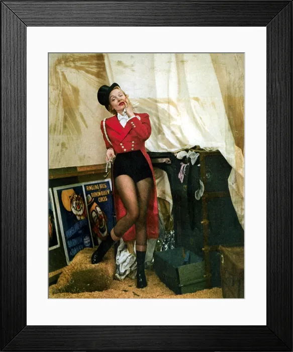 Framed Print : Marlene Dietrich under the big top in the 1950s