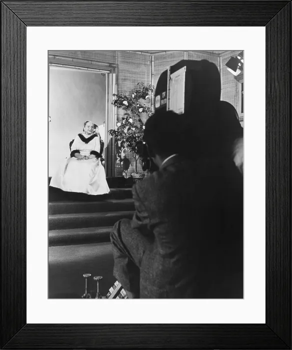 Framed Print : Helena Rubenstein poses for commercials on the Sid Caesar-Imogene Coca Show in the 1950s. (CSU_2015_11_1281)
