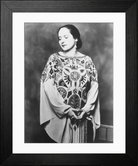 Framed Print : Madame Helena Rubinstein, in a Paul Poiret gown inspired by the Russian ballet. Ca. 1912 Framed Print : Madame Helena Rubinstein, in a Paul Poiret gown inspired by the Russian ballet. Ca. 1912