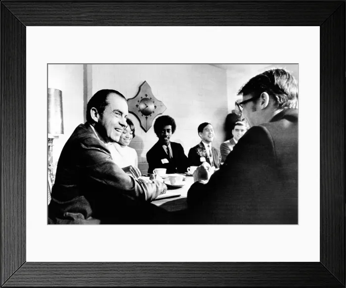 Framed Print : President Richard Nixon meets young people who have served on experimental youth advisory committees within the Selective Service System Framed Print : President Richard Nixon meets young people who have served on experimental youth advisory committees within the Selective Service System