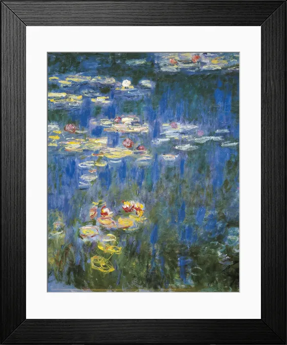 Framed Print : MONET, Claude (1840-1926). Waterlilies: Green Reflections. 1914 - 1918. Diptych's left detail. Impressionism. Oil on canvas. FRANCE. Paris. Orangerie Museum Framed Print : MONET, Claude (1840-1926). Waterlilies: Green Reflections. 1914 - 1918. Diptych's left detail. Impressionism. Oil on canvas. FRANCE. Paris. Orangerie Museum
