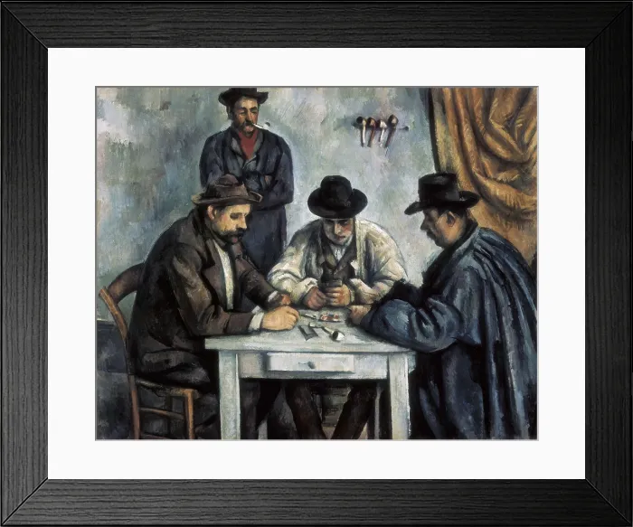 Framed Print : CEZANNE, Paul (1839-1906). The Card Players. 1890-1892. Post-Impressionism. Oil on canvas. UNITED STATES OF AMERICA. New York City. Metropolitan Museum of Art