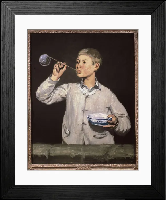Framed Print : MANET, douard (1832-1883). Boy blowing bubbles. 1867. Impressionism. Oil on canvas. PORTUGAL. Lisbon. Museu Calouste Gulbenkian (Lisbon Calouste Gulbenkian Museum)