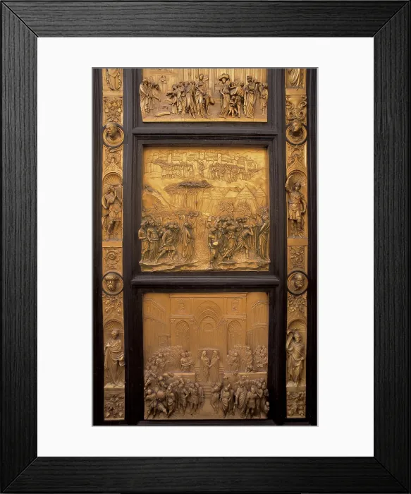Framed Print : GHIBERTI, Lorenzo (1378-1455). The Gates of Paradise. 1425-1452. ITALY. Florence. Baptistery of Saint John Framed Print : GHIBERTI, Lorenzo (1378-1455). The Gates of Paradise. 1425-1452. ITALY. Florence. Baptistery of Saint John