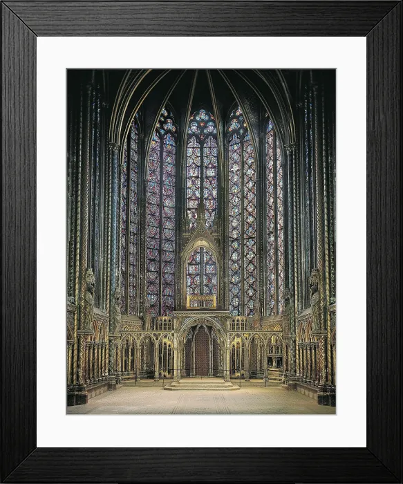 Framed Print : MONTREUIL, Pierre de (13th c.). Sainte-Chapelle (Holy Chapel) of Paris. 1239-1246. FRANCE. Paris. Sainte Chapelle (Holy Chapel). Gothic art. Glass window; Architecture