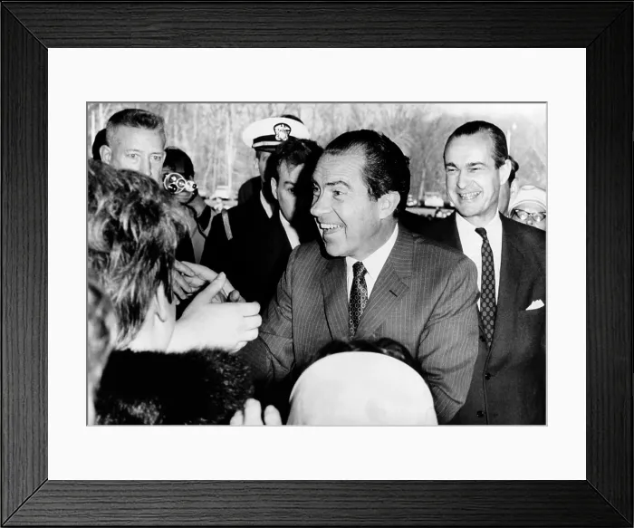 Framed Print : Employees of the Central Intelligence Agency greet President Nixon. At right is CIA Director Richard Helms. Mar. 7, 1969. (CSU_ALPHA_524) CSU Archives / Everett Collection