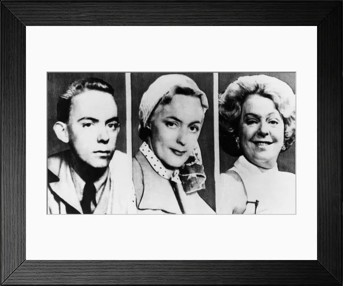 Framed Print : Three portraits of transsexual Christine Jorgensen. Left is George Jorgensen when he was attending Progressive School of Photography in New Haven. In the late 1940s