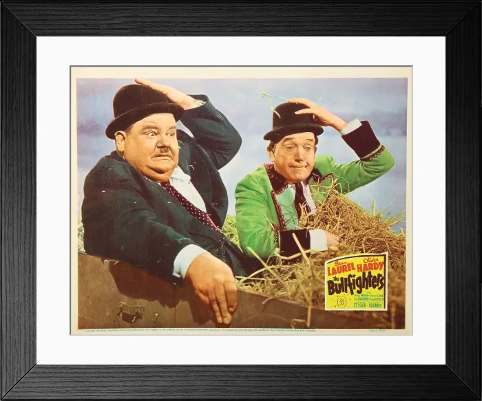 Framed Print : THE BULLFIGHTERS, US lobbycard, from left: Oliver Hardy, Stan Laurel, 1945