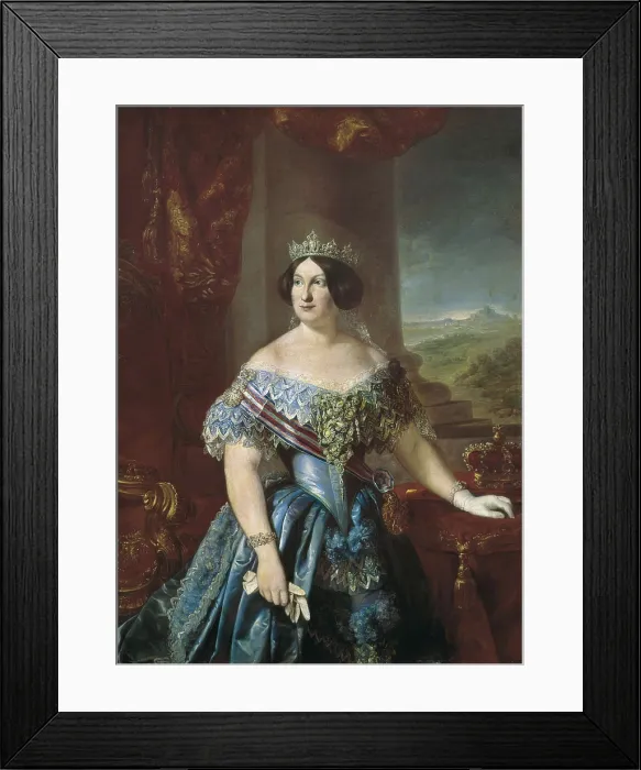 Framed Print : LOPEZ PIQUER, Bernardo (1800-1874). Portrait of Isabel II. 1850. Oil on canvas. SPAIN. Valencia. San Pio V Fine Arts Museum. AISA / Everett Collection**US SALES ONLY**
