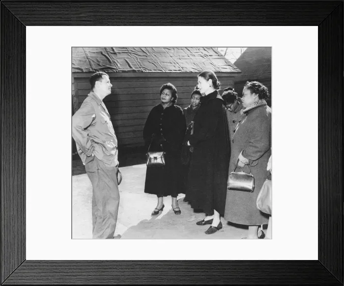 Framed Print : Georgia Gov. Herman Talmadge met with New York women at his farm on Dec. 26, 1952. They appealed to visit an African American woman imprisoned for murder. They were refused