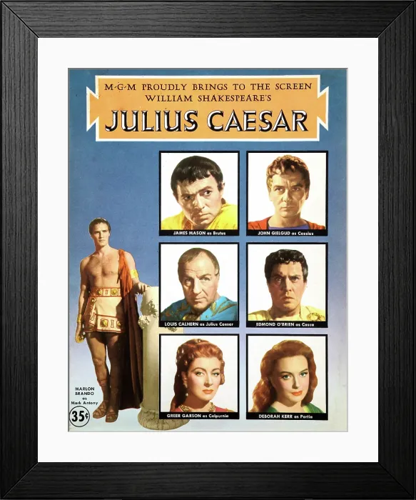 Framed Print : JULIUS CAESAR, Marlon Brando, James Mason, John Gielgud, Louis Calhern, Edmond O'Brien, Greer Garson, Deborah Kerr, 1953 Framed Print : JULIUS CAESAR, Marlon Brando, James Mason, John Gielgud, Louis Calhern, Edmond O'Brien, Greer Garson, Deborah Kerr, 1953