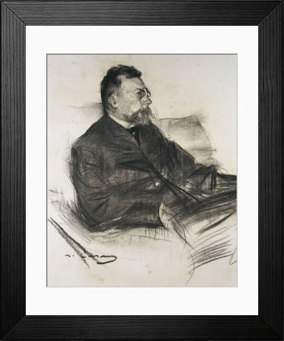 Framed Print : CASAS i CARBO, Ramn (1866-1932). Portrait of Angel Guimer. ca.1899. Modernism. Drawing. SPAIN. Barcelona. National Art Museum of Catalonia