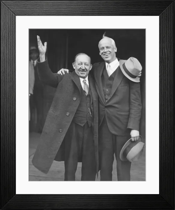 Framed Print : 1932 Socialist national candidates. Norman Thomas (right) ran for President with James Maurer, Mayor of Reading, Pennsylvania, his Vice Presidential running mate Framed Print : 1932 Socialist national candidates. Norman Thomas (right) ran for President with James Maurer, Mayor of Reading, Pennsylvania, his Vice Presidential running mate